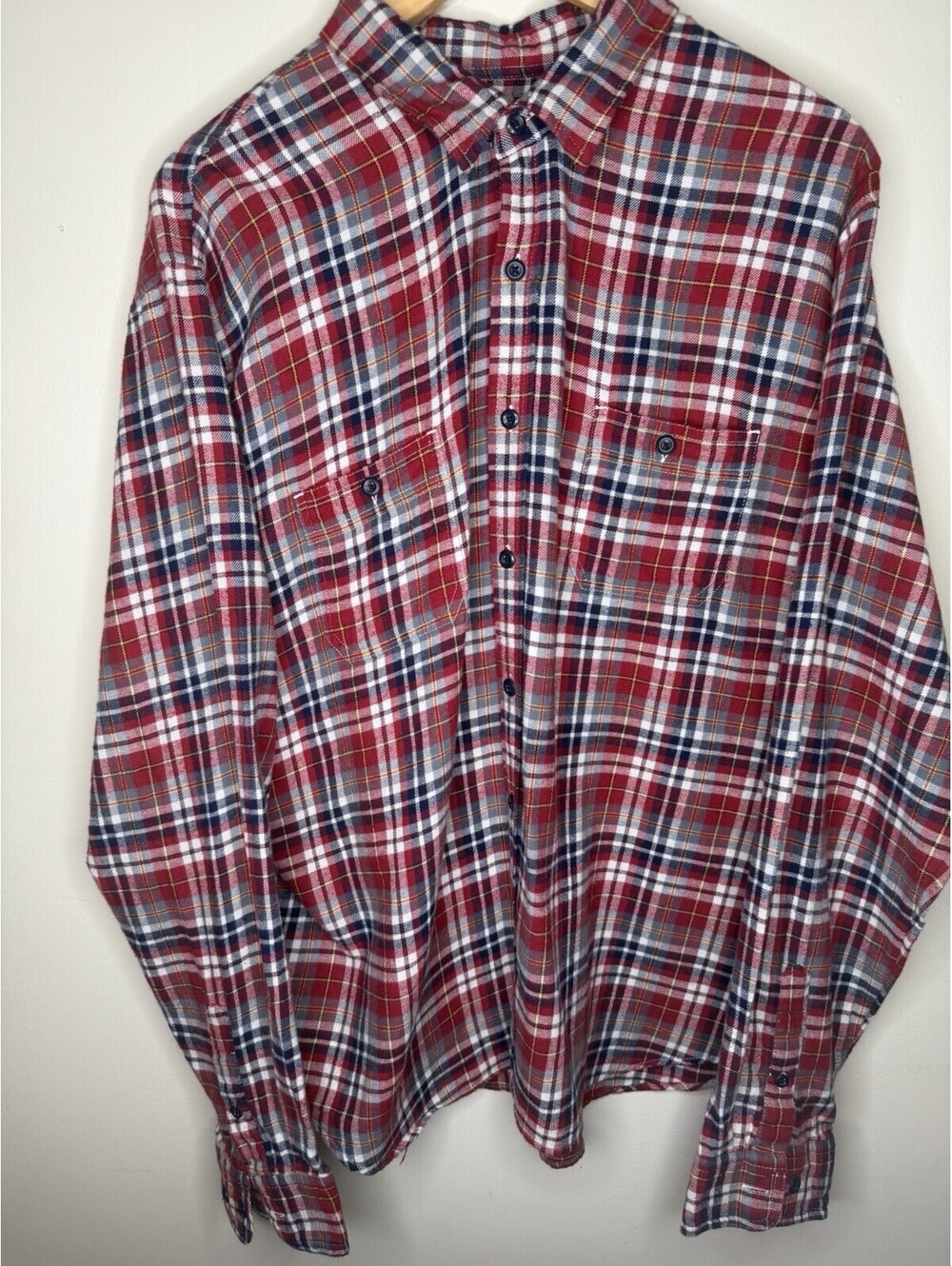 True Craft Red and Blue Plaid Flannel Shirt Size XXL